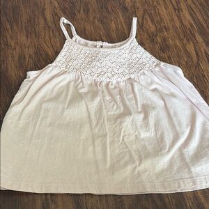 Kids Lace Detail Pink Tank Top - Size 10